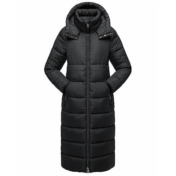 NUTEXROL Womens Winter Maxi Long Parka Coats Puffer Down Quilted Jacket with Hood