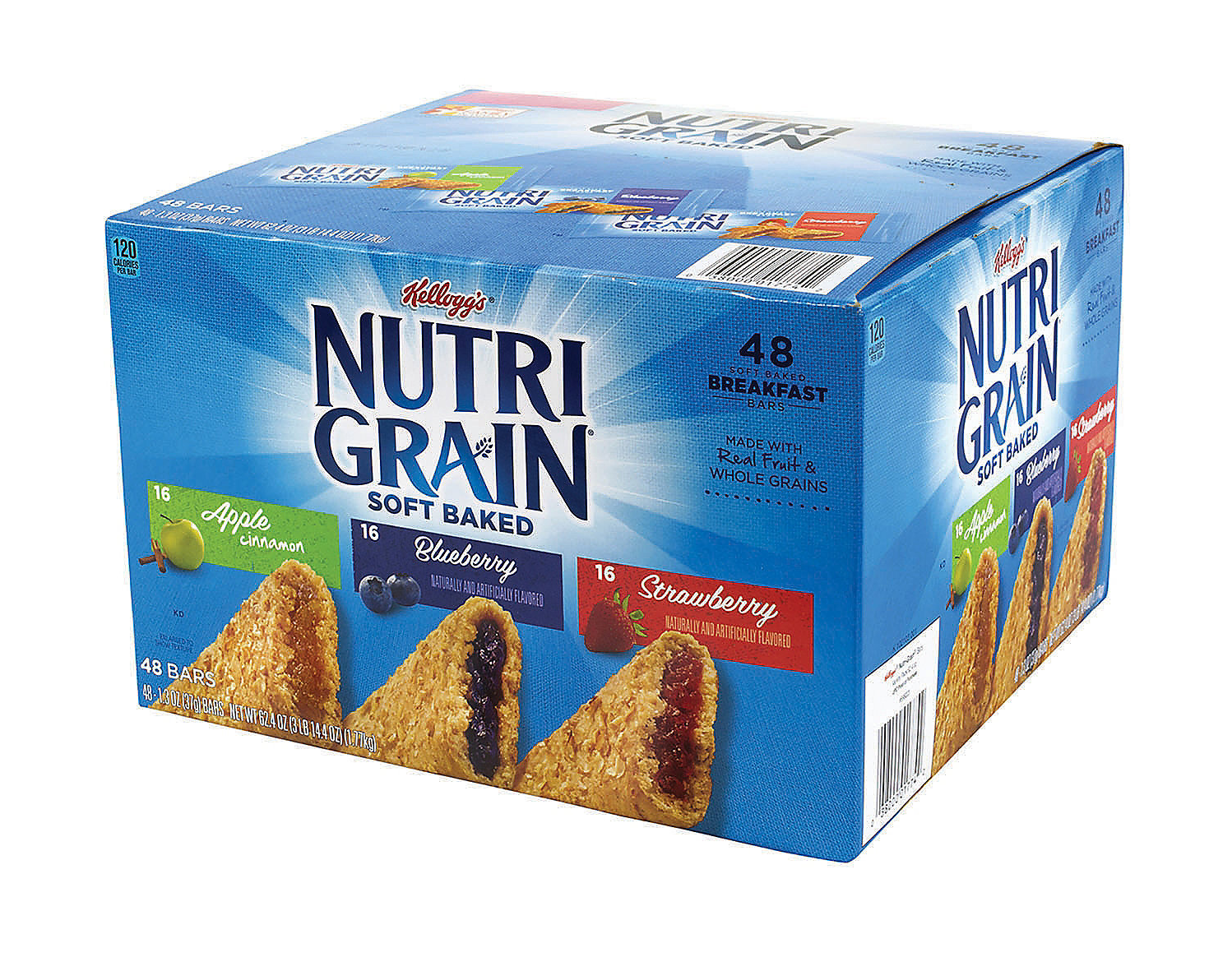 NUTRI-GRAIN Soft Baked Breakfast Bars Variety, 1.3 oz, 48 Count