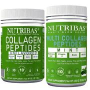 Nutribas Multi Collagen Protein Powder Hydrolyzed, Mint 3.53 oz Unflavored 5.3 oz, 2 Count