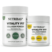 Collagen Powder, with All 5 Types, Vitamin C, MCT Oil, Hyaluronic Acid & Biotin, Vanilla 3.53 oz + Unflavored 5.3 oz