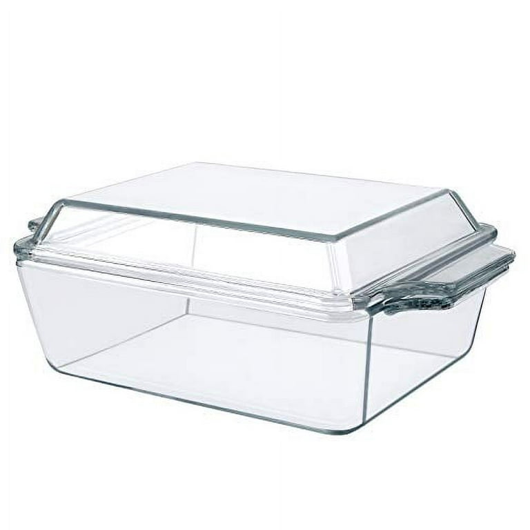 LIFESENCE 5400ml Extra-Large Glass Container with Lid Glass Food Box, 180oz Rectangle Glass Casserole & Baking Dish withLocking Lid Serving Storing