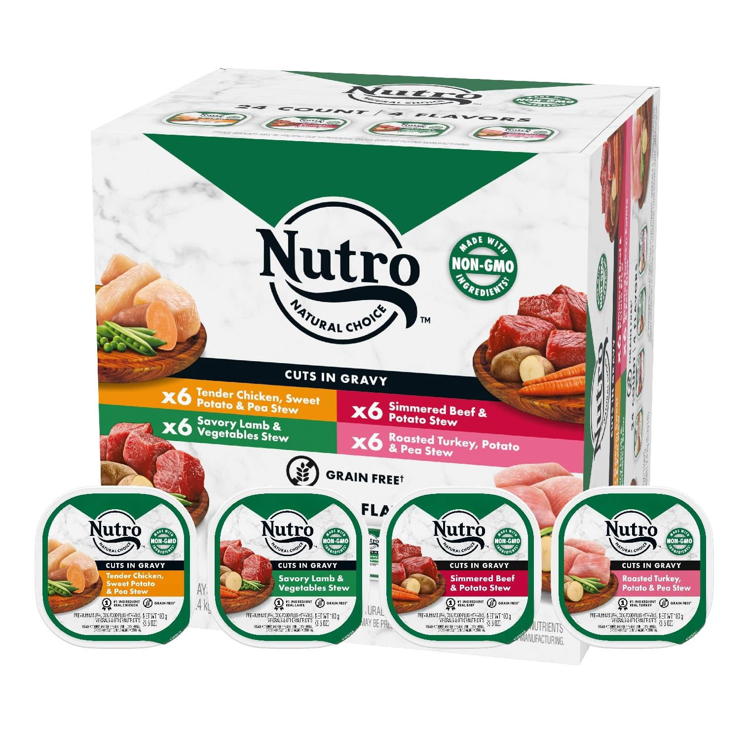 NUTRO Adult Natural Grain Free Wet Dog Food Cuts in Gravy Beef Recipe ...