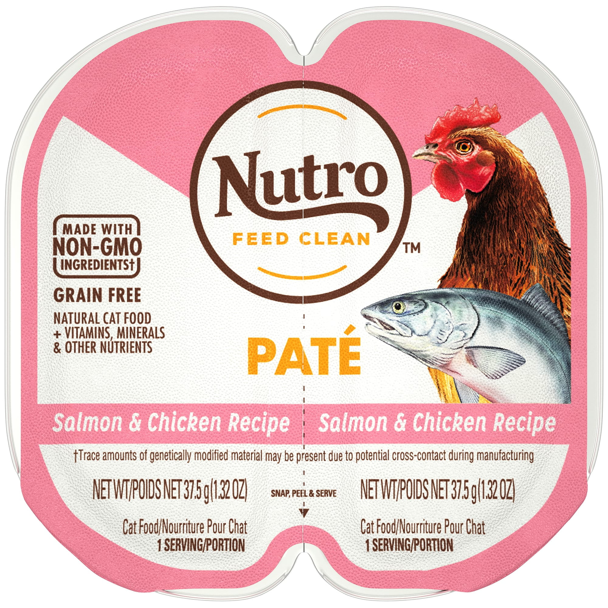 NUTRO Grain Free Natural Wet Cat Food Paté Salmon & Chicken Recipe, (1