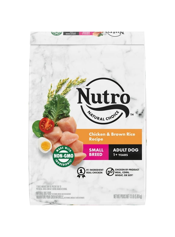 NUTRO NATURAL CHOICE Chicken & Brown Rice Recipe, Small Breed Adult Dry Dog Food, 13 lb. Bag