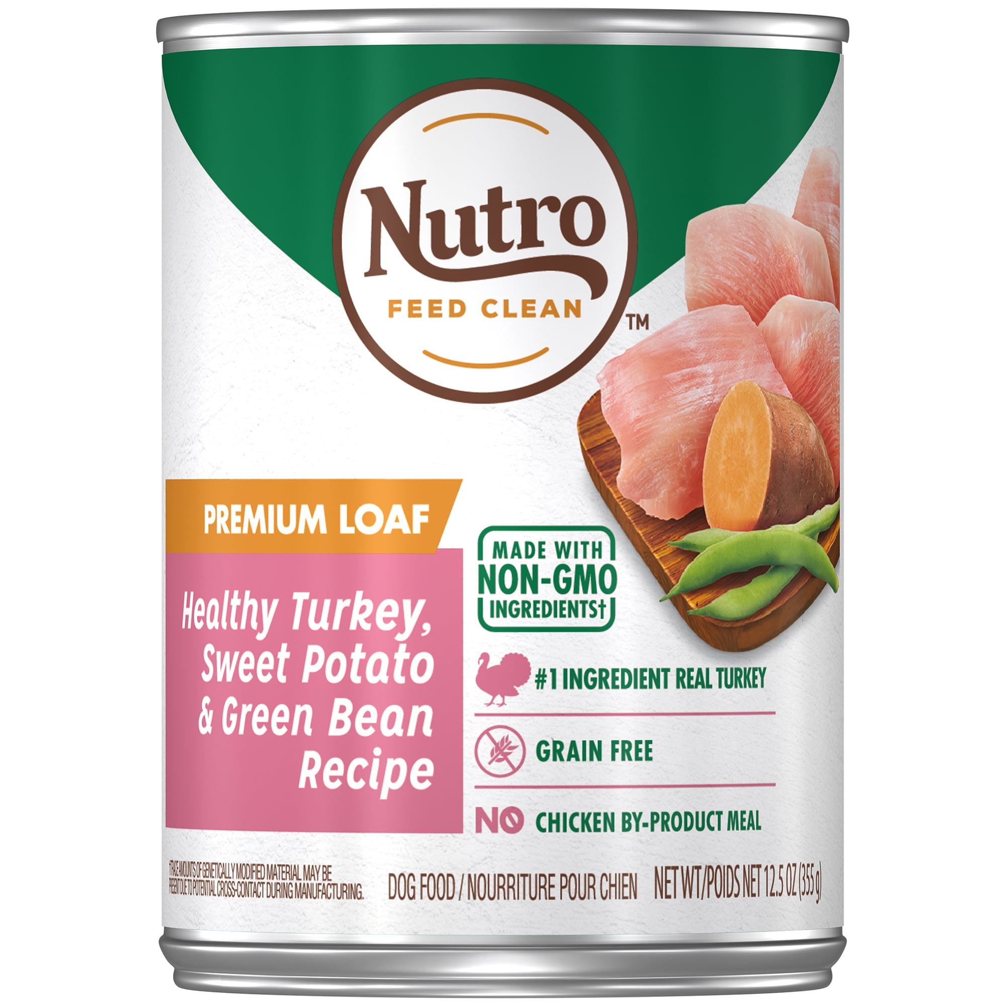 NUTRO PREMIUM LOAF Adult Canned Wet Dog Food Healthy Turkey, Sweet Potato & Green Bean Recipe, 12.5 oz. Can