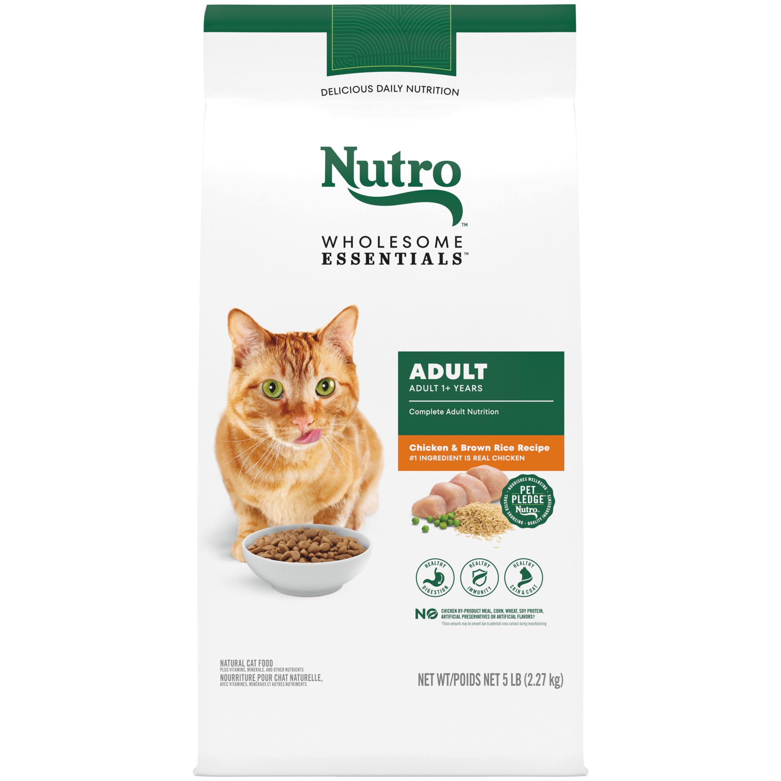 NUTRO WHOLESOME ESSENTIALS Natural Dry Cat Food, Adult Cat Chicken ...