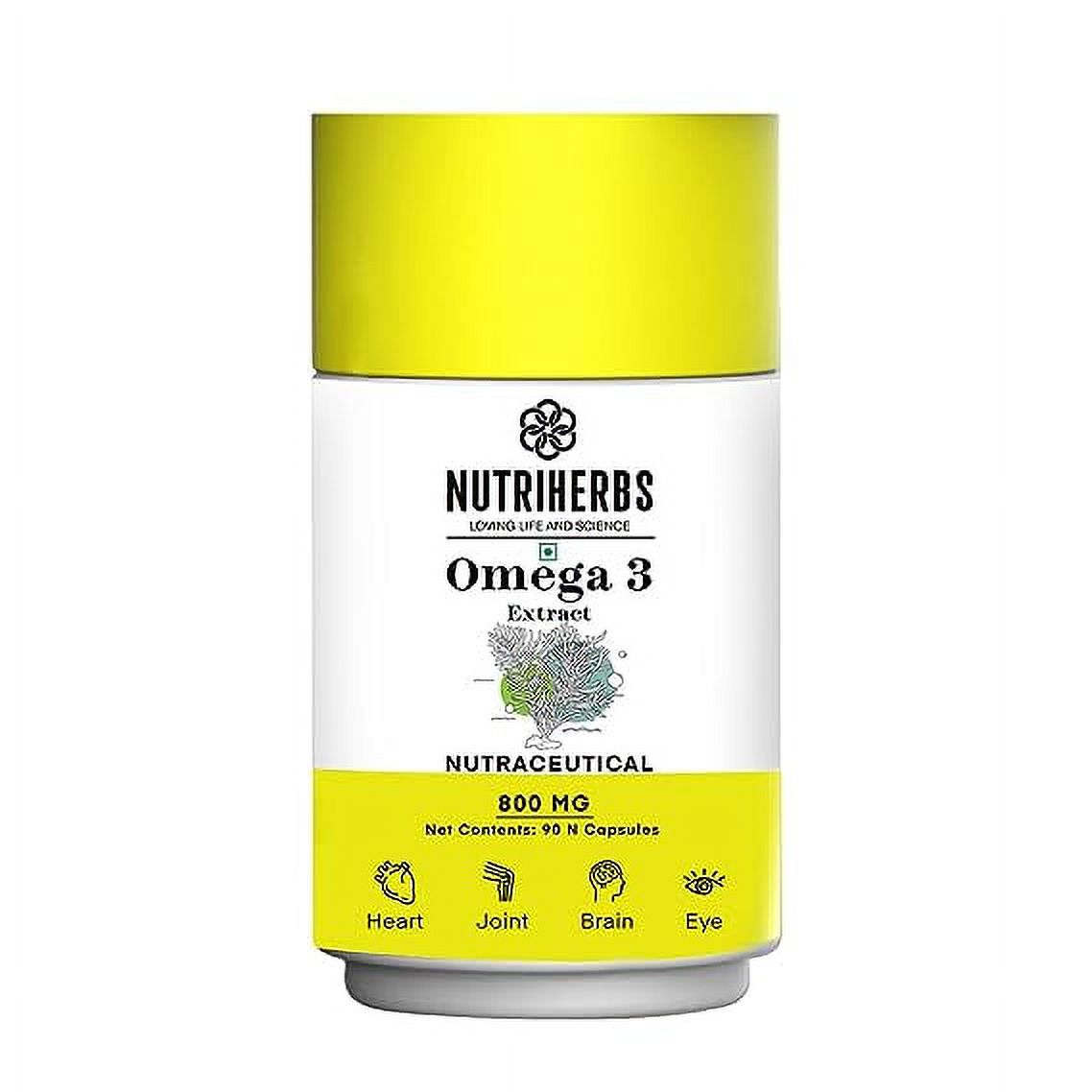 NUTRiHERBS Omega 3 with DHA Rich Algae Extract & EPA Helps Maintains