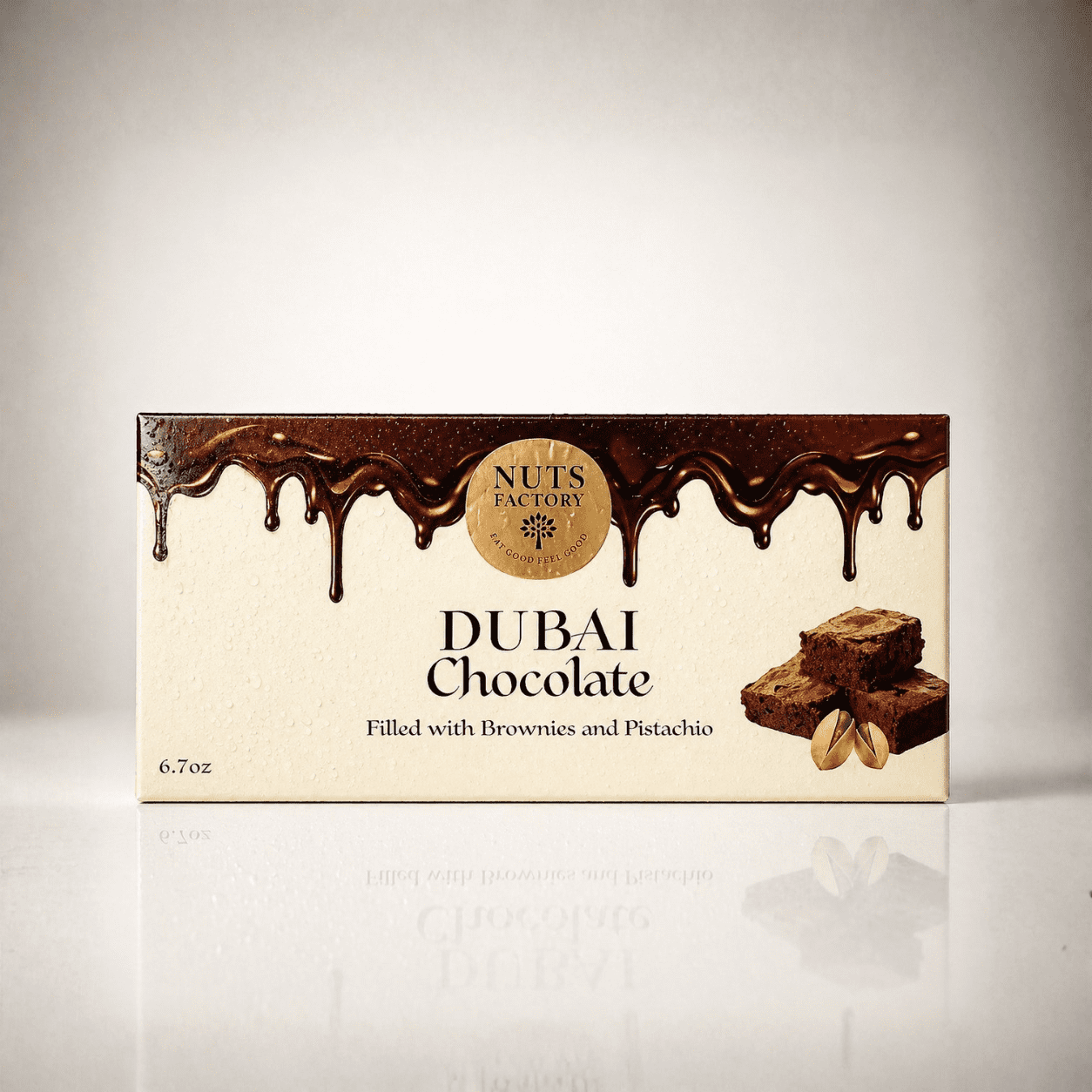 Nuts Factory Dubai Style Brownie Chocolate Bars with Real Brownie Pieces & Pistachio Filling, Pack of 2 Large Bars – #1 Ranked Dubai Chocolate Bars in the World by CNBC