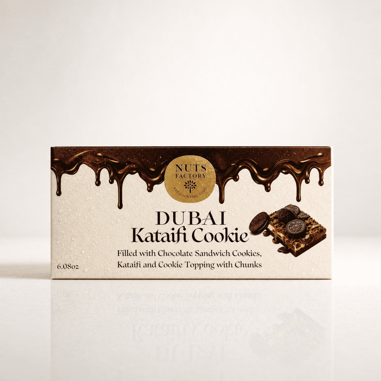Nuts Factory Dubai Cookie Fusion Chocolate Bars with Chocolate Sandwich Cookies, Crispy Kataifi & Chunky Cookie Topping, Pack of 2 Large Bars – #1 Ranked Dubai Chocolate Bars in the World by CNBC