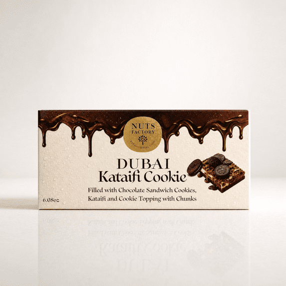 Nuts Factory Dubai Cookie Fusion Chocolate Bars with Chocolate Sandwich Cookies, Crispy Kataifi & Chunky Cookie Topping, Pack of 2 Large Bars – #1 Ranked Dubai Chocolate Bars in the World by CNBC