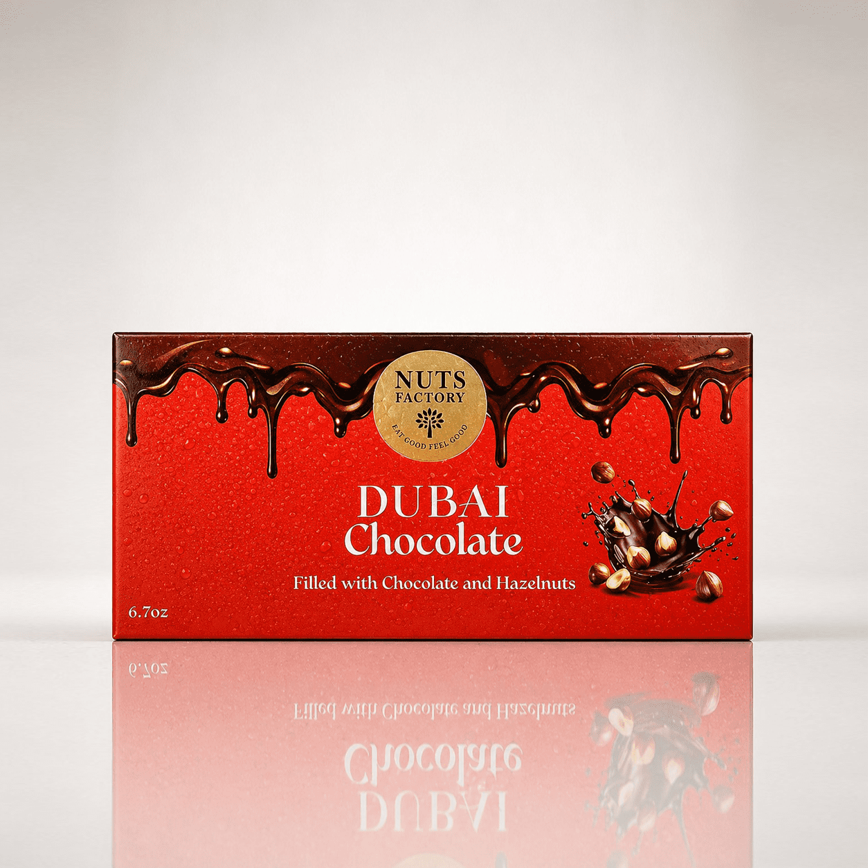 Nuts Factory Dubai Style Hazelnut Chocolate Bars with Roasted Hazelnuts & Smooth Chocolate, Pack of 2 Large Bars – #1 Ranked Dubai Chocolate Bars in the World by CNBC