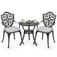 NUU GARDEN Bistro Set 3 Piece Outdoor, Cast Aluminum Patio Bistro Sets with Umbrella Hole and
