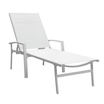 NUU GARDEN Outdoor Patio Chaise Lounge Chair,Portable Folding Recliner,Beach Chair Lounge Chair for Lawn, Backyard, Beach,White