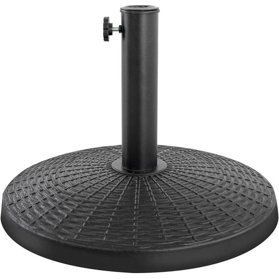 NUU GARDEN Round Patio Umbrella Base, Weighted Umbrella Base with Hand-turn Knob, for Garden, Backyard, Poolside