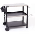 thumbnail image 1 of NUUK 32IN Three Shelves Indoor Outdoor Serving Cart Prep Station, Movable BBQ Grill Cart Table, Wheeled, 1 of 10