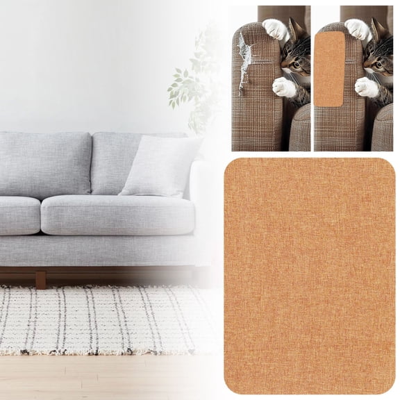 NUUUGTGB 1 Pcs 8 X11 Inch Linen Repair Adhesive Fabric Patch For Sofas Couch Furniture Bags Car Seats (Beige)