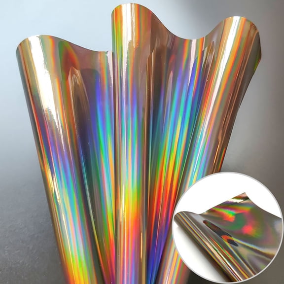 NUUUGTGB A5 Holographic Iridescent Faux Leather Sheets, Suede Back DIY Upholstery Fabric For Bag Shoe Clothing Sewing Handmade Art Craft Material Supplies