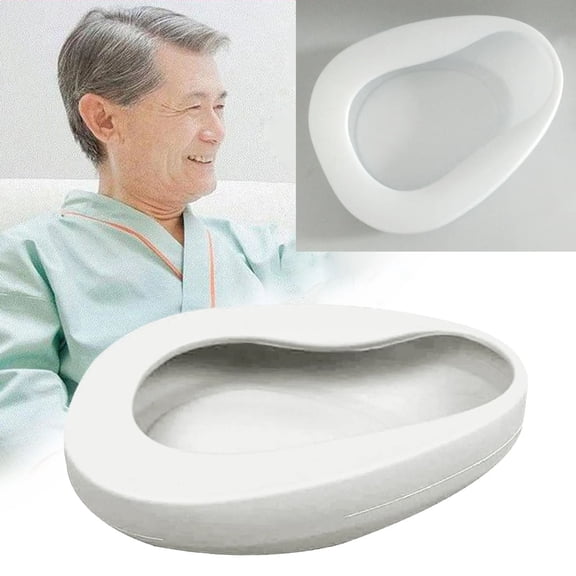 NUUUGTGB Thickened Stable Reusable Bedpan, Ergonomic Anti-Leak Bedridden Patient Urinal Nursing Care Toilet Bowl For Elderly Disabled Home Bathroom Supplies
