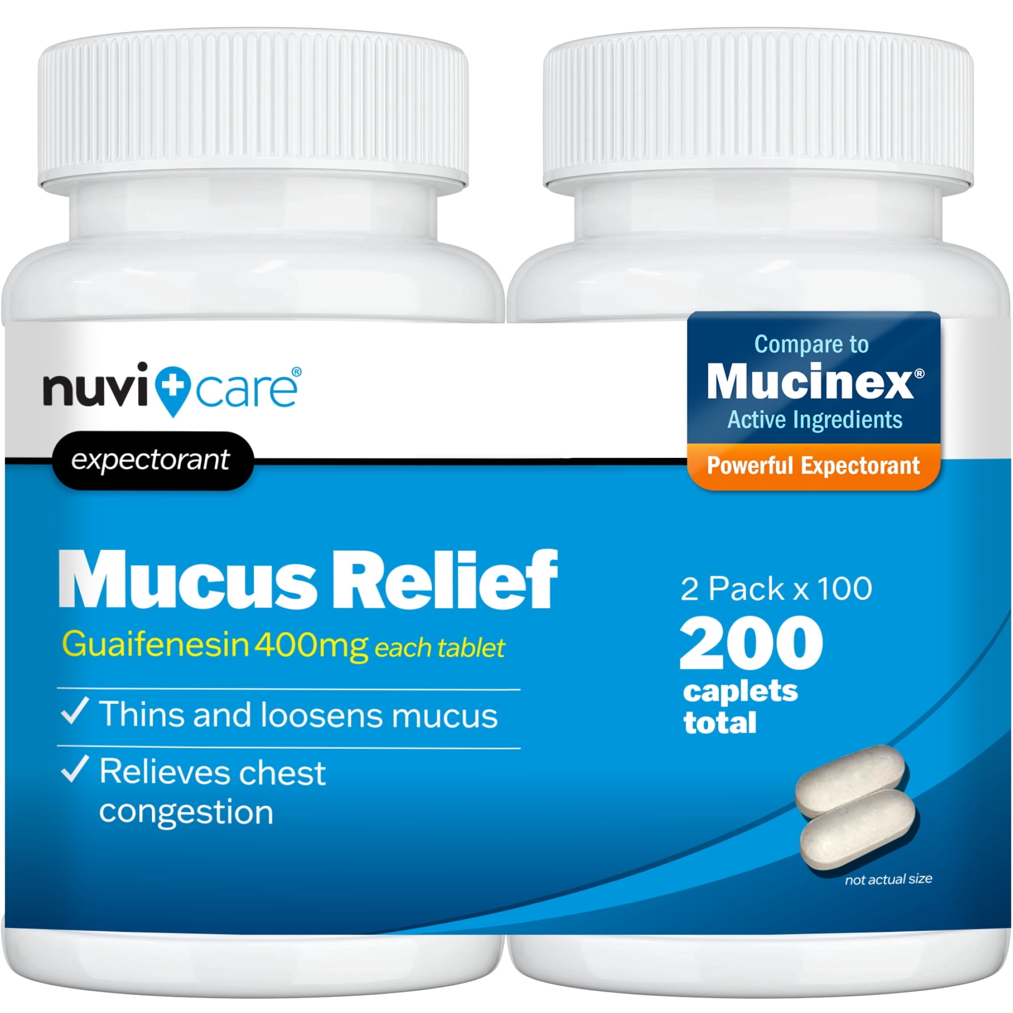 NUVICARE Expectorant Mucus Relief 400mg - Guaifenesin 400mg Tablets ...