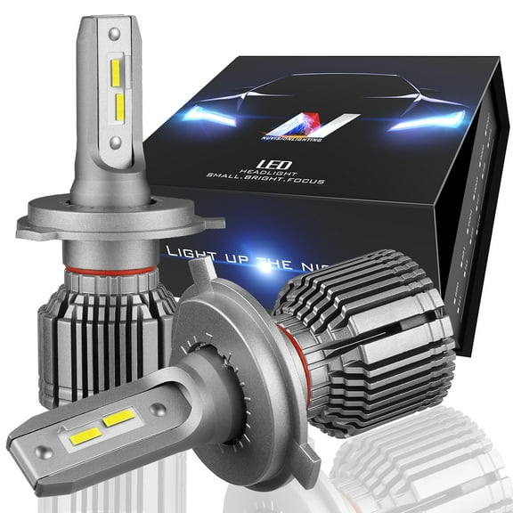 NUVISION LIGHTING NVL-CFS-H4 Nuvision Pair 9003 H4 LED Headlight High / Low Beam Fog Lamp Light Bulbs Conversion HID Kit with Fan