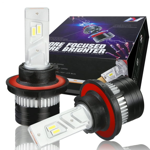 NUVISION LIGHTING NVL-FOC-H13 NUVISION LIGHTING Pair H8 H9 H11 LED Headlight Bulbs 12000LM 70W Bright LED High/Low Beam Conversion Kit w/ Cooling Fan