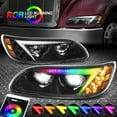 thumbnail image 1 of Nuvision Multi-Color RGB LED DRL Black Headlights Pair for Peterbilt 325 330 335 337 382, 1 of 11