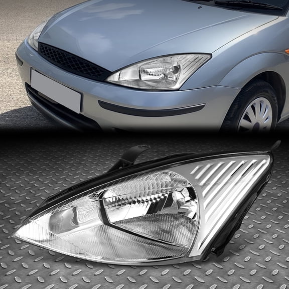 NUVISION for 00-02 Ford Focus OE Style Chrome Housing Driver Left Side Headlight Lamp
