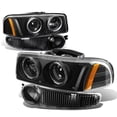 thumbnail image 1 of NUVISION for 01-07 GMC Sierra Denali Dual Halo Projector Bumper Headlight Black/Amber, 1 of 6
