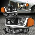 thumbnail image 1 of Nuvision for 01-07 GMC Sierra Yukon Denali LED DRL Black Amber Headlights Bumper Lamps, 1 of 9