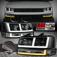 thumbnail image 1 of Nuvision for 03-24 Express Savana 1500-3500 Switchback F-LED DRL Headlight Lamps Smoked, 1 of 9