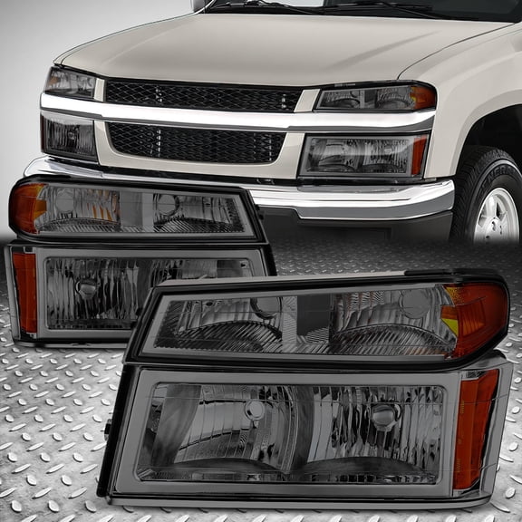 NUVISION for 04-12 Chevy Colorado GMC Canyon Headlight Bumper Parking Lamps Smoked/Amber