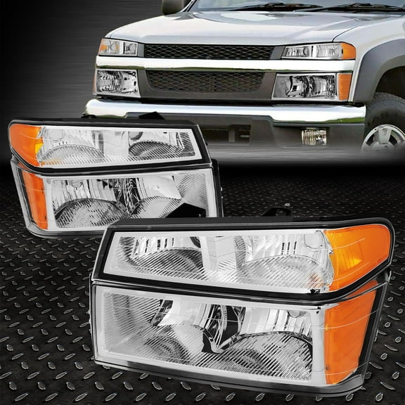 NUVISION for 04-12 Colorado Canyon Chrome Housing Amber Corner Headlight Bumper Head Lamp