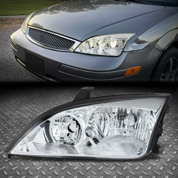 NUVISION for 05-07 Ford Focus OE Style Chrome Housing Driver Left Side Headlight Lamp