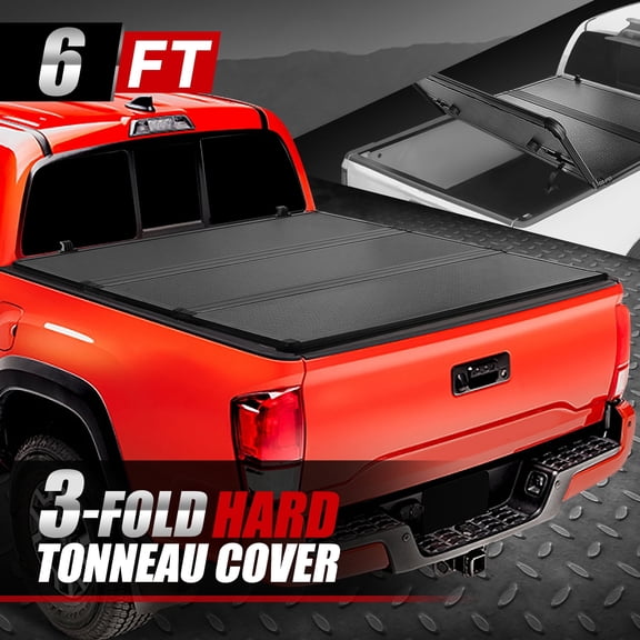 Nuvision for 05-15 Toyota Tacoma 6Ft Bed Fleetside Frp Hard Solid Tri-Fold Tonneau Cover