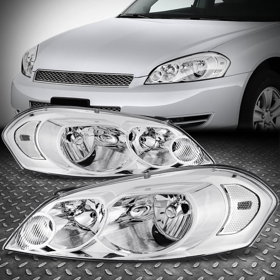 NUVISION for 06-16 Chevy Impala/Limited Monte Carlo OE Style Headlight Lamps Chrome/Clear