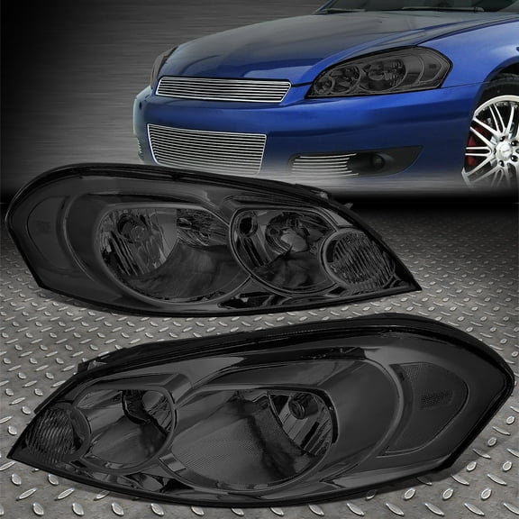 NUVISION for 06-16 Chevy Impala Limited Smoked Lens Clear Corner Headlight Head Lamps