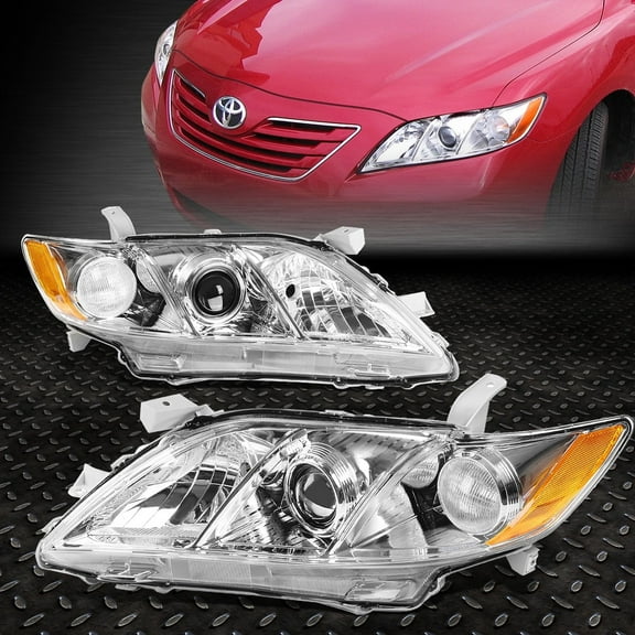 NUVISION for 07-09 Toyota Camry Chrome Housing Amber Corner Projector Headlights