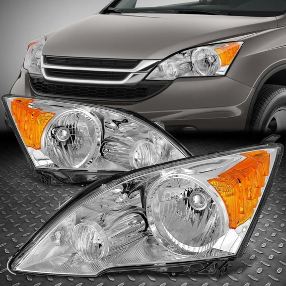 NUVISION for 07-11 Honda CRV CR-V Halogen Headlights Headlamps LH+RH Pair Assembly
