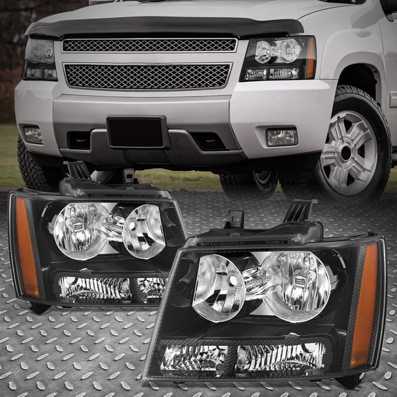 NUVISION for 07-14 Chevy Tahoe Avalanche Suburban 1500 2500 Carbon Fiber Style Headlights