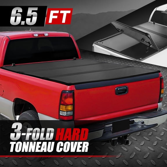 Nuvision for 07-14 Silverado Sierra 1500 2500/3500HD 6.5Ft Hard Tri-Fold Tonneau Cover