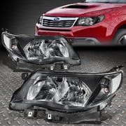 NUVISION for 09-13 Subaru Forester OE Style Black Housing Clear Corner Headlight Lamps