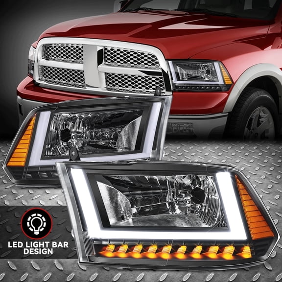 Nuvision for 09-24 Dodge Ram LED DRL Sequential Headlights Black/Amber