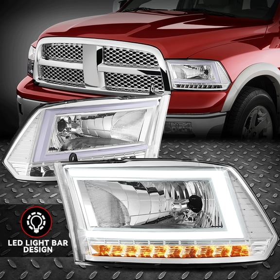 Nuvision for 09-24 Dodge Ram Truck C-LED DRL Sequential Signal Headlights Chrome/Clear