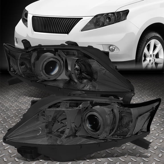 NUVISION for 10-12 Lexus Rx350 OE Style Smoked Lens Clear Corner Projector Headlights