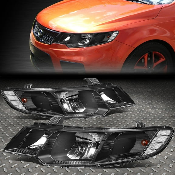 NUVISION for 10-13 Forte Koup Black Housing Clear Corner Headlights
