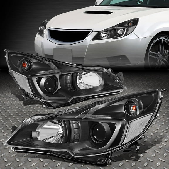 NUVISION for 10-14 Outback Legacy Black Housing Clear Corner Projector Headlight Lamps