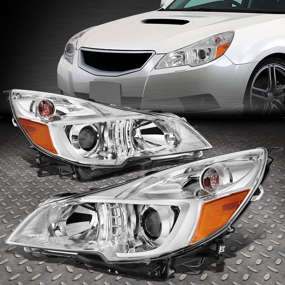 NUVISION for 10-14 Outback Legacy Chrome Housing Amber Corner Projector Headlight Lamps