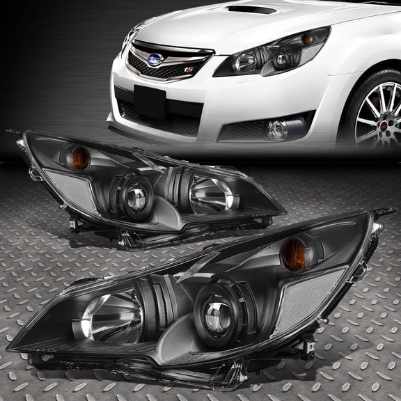 NUVISION for 10-14 Subaru Outback Legacy Black/Clear Corner Projector Headlight Headlamp