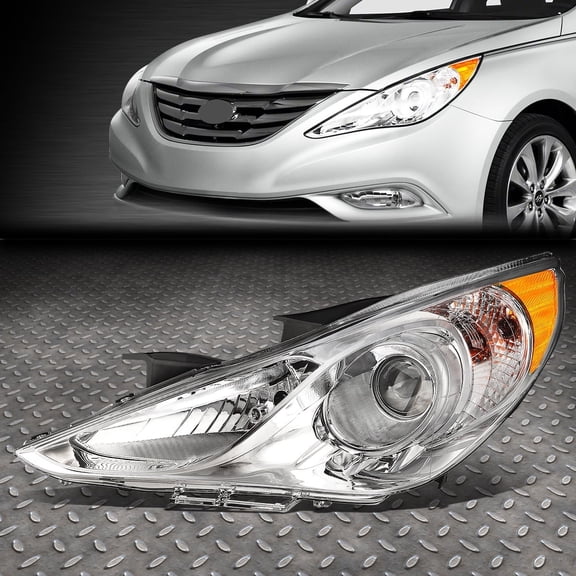 NUVISION for 11-14 Sonata LH Driver Side Chrome Housing Projector Headlight Head Lamp