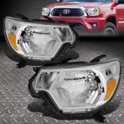 NUVISION for 12-15 Toyota Tacoma Chrome Housing Amber Corner Headlight Replacement Lamps